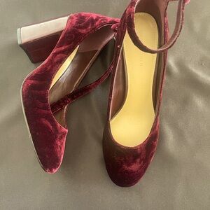 Burgundy velvet Marc Fisher heels